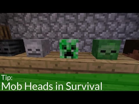 Survival Minecraft에서 몹 머리를 얻는 방법