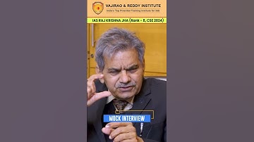 IAS RAJ KRISHNA JHA (AIR 8, UPSC 2024) Mock Interview | Vajirao & Reddy Institute | UPSC Topper Talk
