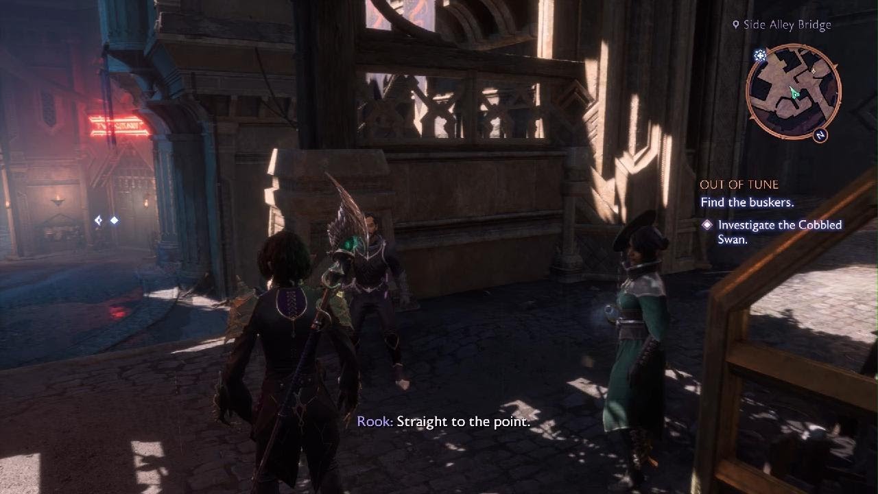 Dragon Age: The Veilguard- Neve calls out Lucanis and Rook