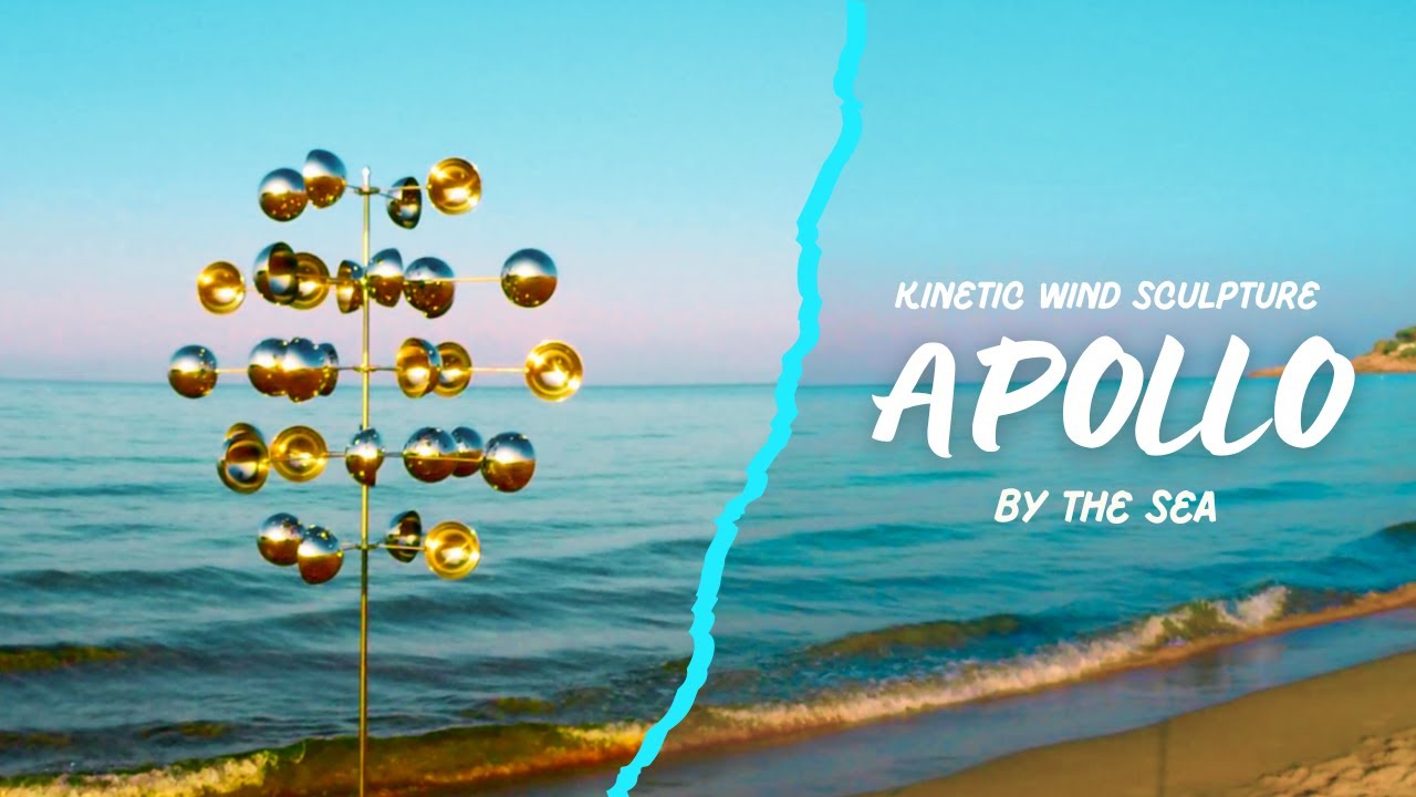 Mesmerizing Apollo Wind Sculpture by the Sea | Spinning in the Morning Breeze 🌊✨