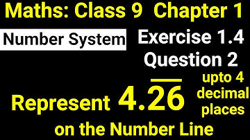 Represent 4.26 bar up to 4 digits on Number Line | Maths Class 9 Chapter 1 Exercise 1.4 Question 2