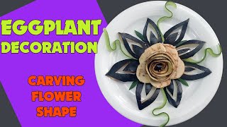 Eggplant Decoration in the Shape of a Flower | Easy Carving Eggplant