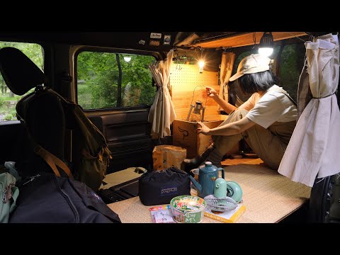 小さな車で車中泊のひとり旅。がんばらないソロキャンプ|Car camping
