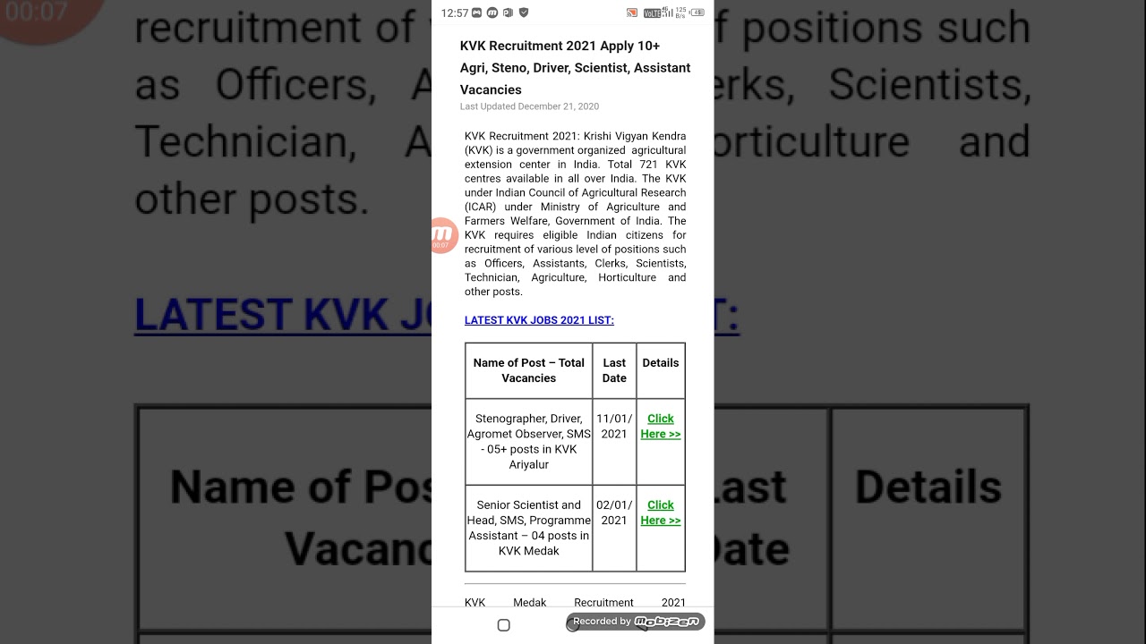 KVK Recruitment 2021 Apply 10+ Agri, Steno, Driver, Scientist, Assistant available Vacancies