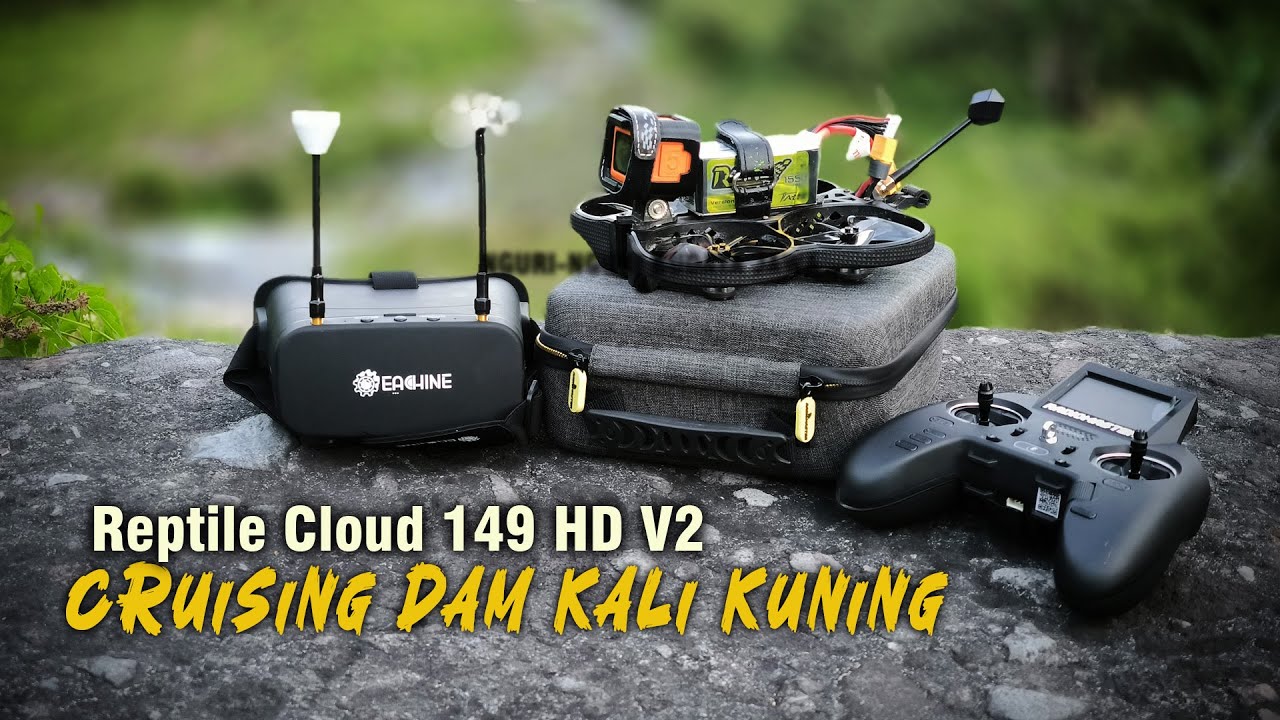 Terbang dengan Drone FPV Reptile Cloud 149 HD V2 di Kalikuning - YouTube