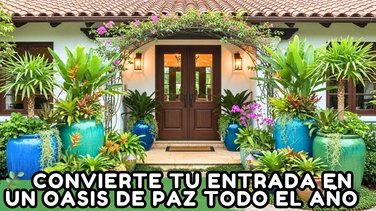 Превратите свой вход в ОАЗИС с помощью симметричных горшков и многолетних растений.