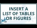 Word: how to insert a list of tables or figures