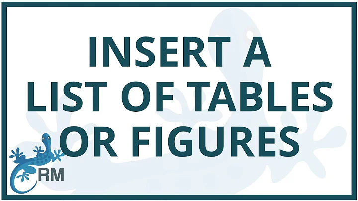 How to insert a list of tables or figures in Word