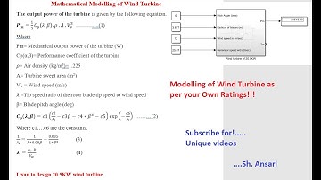 Modeling of Wind Turbine in Matlab/Simulink