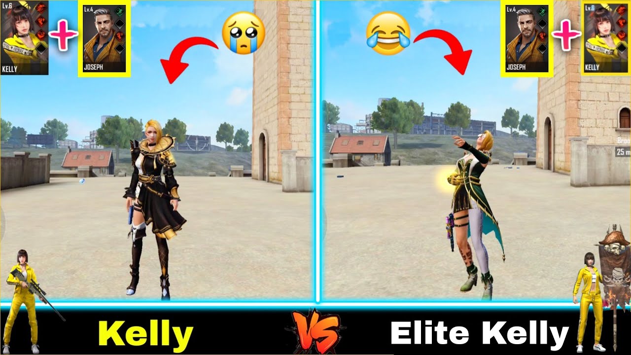 WHO IS MORE FASTEST CHARACTER IN FREE FIRE | KELLY VS ELITE KELLY ABILITY TEST | TESTING GAMER FF