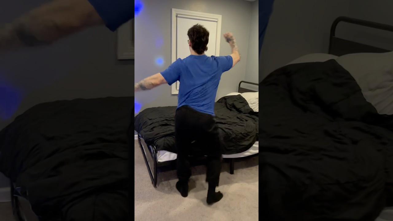 What did she walk into? Blue shirt guy dancing! 🤣