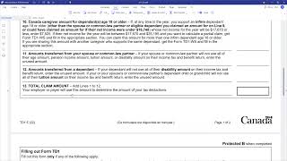 How to fill out a TD1 form BC and Federal