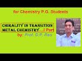 Chirality in transition metal chemistry First Part