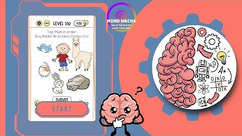 Brain Test: Tap them in order: Boy-Rabbit-Bird-Llama-Chicken-Cat | Level 310