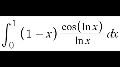 Feynman Integration Example 168 - ∫ from 0 to 1 of ((1 - x) · cos(ln(x)) / ln(x)) dx