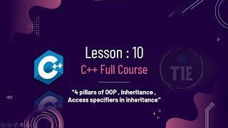 C++ Full Course | 4 pillars of OOP | Getting Started With Inheritance in C++ |Lesson 10 part 1