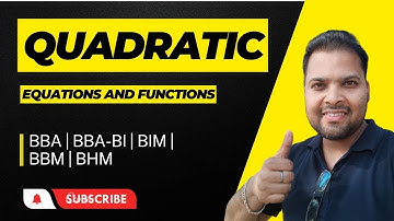 Quadratic Equations and Functions - Video #1