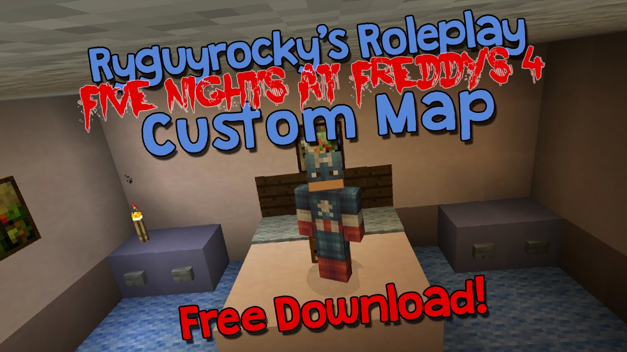 Minecraft Five Nights At Freddy S 4 Custom Map Tour Free Map Download Youtube - five nights at freddys 4 role play roblox