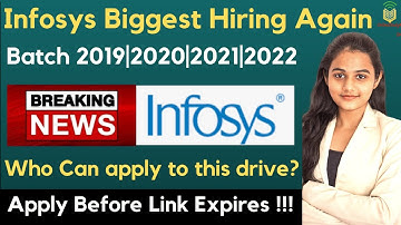 Infosys Mass Hiring 2019-2022  Batch| Infosys Hiring Again | Who All Can Apply ? | Apply now