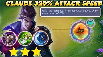 CLAUDE IS SO SCARY WITH 320% ATTACK SPEED.!! MAGIC CHESS MOBILE LEGENDS