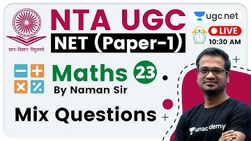 NTA UGC NET 2020 (Paper-1) | Maths by Naman Sir | Mix Questions