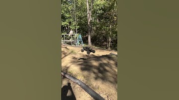 Arrma Fireteam Slow Motion Send!  4x4 RC Bashing On Backyard RC Track!