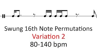 Swung 16th note permutations (var 2) | 80-140 bpm sheet music