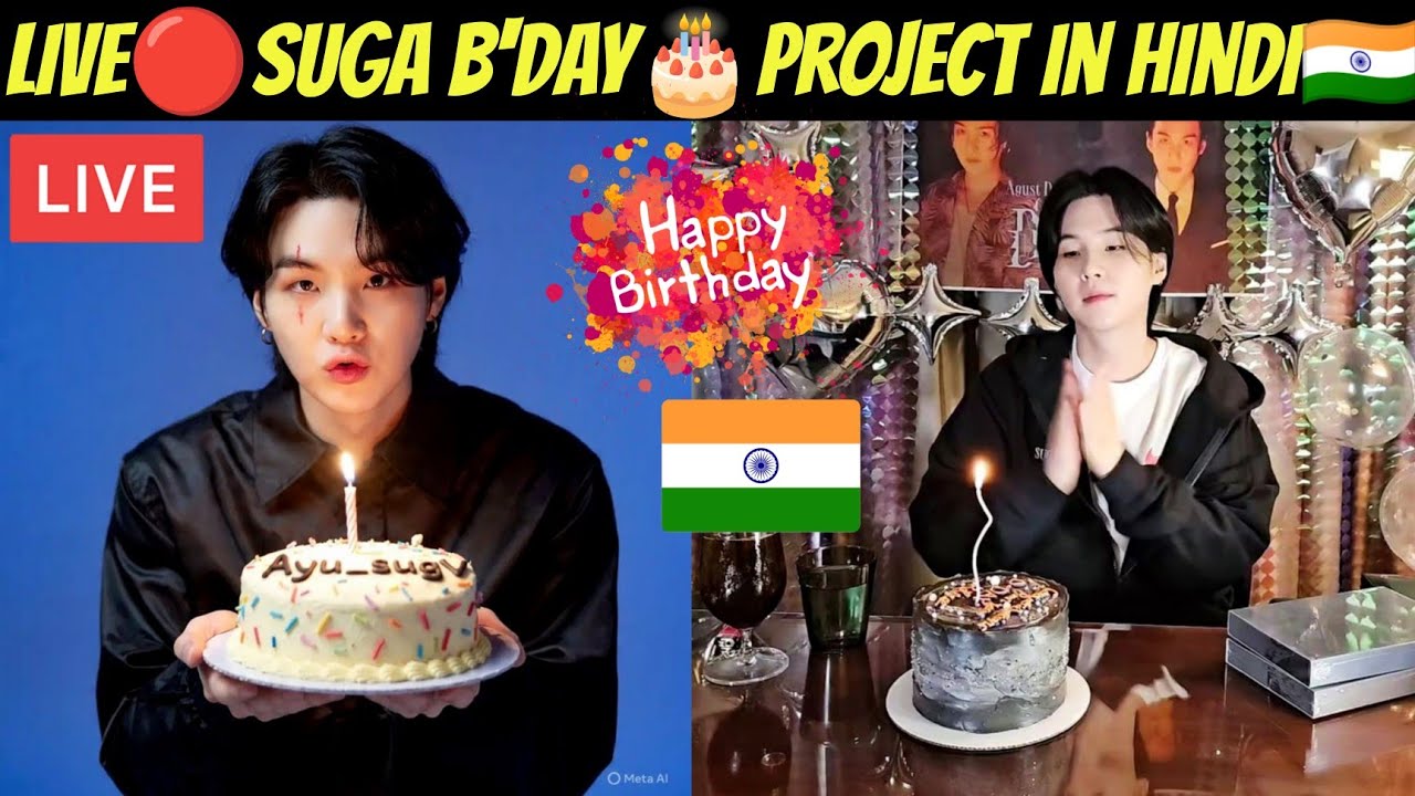 LIVE 🔴 BTS Suga B'day LIVE 🔴 Project 💜 in Hindi 🇮🇳 Happy Birthday Suga 2026 🎂 Min Yoongi 2026 B'day