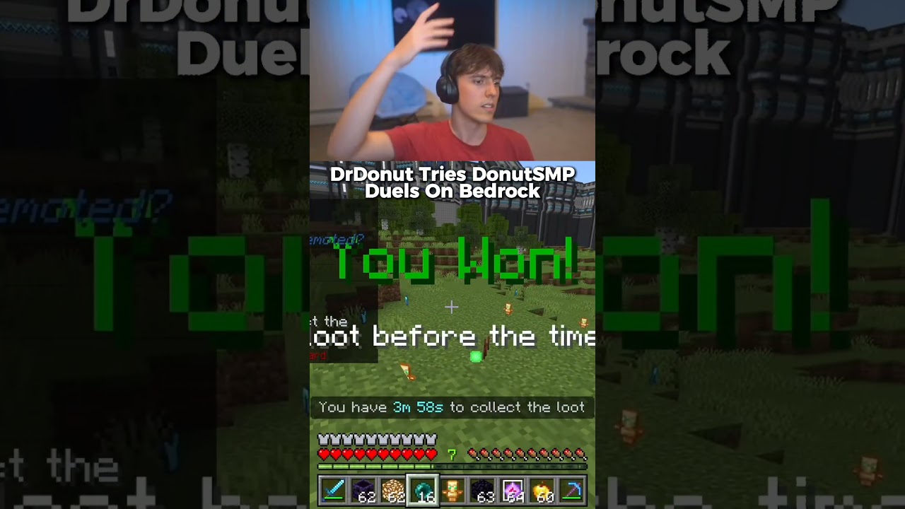 DrDonut пробует DonutSMP в дуэлях на Bedrock @DrDonut 