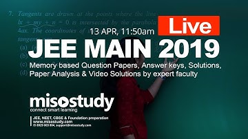 JEE Main 2019 (8 Apr, Shift 1) Memory-based Question Papers & Solutions by Misostudy