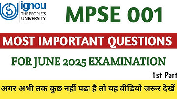 mpse 001 June 2025 important questions | ignou mpse 001 important questions with answers in hindi