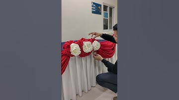 FLOWER FOLD DESIGN WITH TWO COLORS COMBINATION TABLE SKIRTING TUTORIAL #tableskirting #tutorial