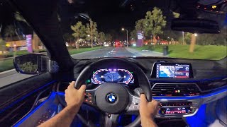 2020 BMW M760i xDrive POV Night Drive (3D Audio)(ASMR)