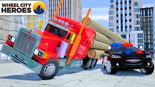 Fire Truck Frank Cleaning Bridge from Obstacle | Wheel City Heroes (WCH) | New Police Car Cartoon