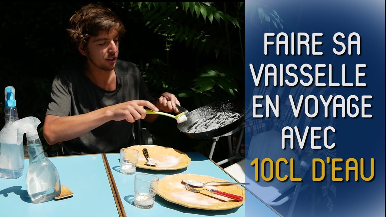 Faire sa vaisselle avec très peu d'eau en roadtrip /van/ voiture aménagée
