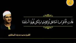 المنشاوي |قَالَتِ الْأَعْرَابُ آمَنَّا ۖ قُل لَّمْ تُؤْمِنُوا وَلَٰكِن قُولُوا أَسْلَمْنَا