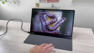 Dopesplay Portable Monitor for Laptop Touch Screen Extender 15.6 Inch with Built-in Battery 10-Point