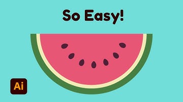 Beginner Adobe Illustrator Tutorial - How to Create Flat Watermelon Design Icon