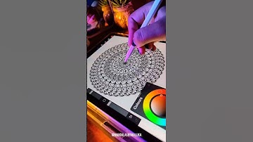 Satisfying Digital Mandala Art #shorts #digitalmandala #mandalaart #ipadair5 #mandalaartforbeginners