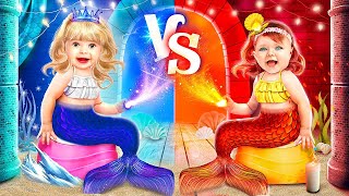 Холодная vs горячая русалка! Строим секретную комнату для девочек!