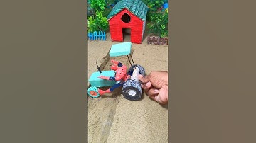 mini bridge making construction project | tractor wala video 😱🔥 #shorts #youtubeshorts