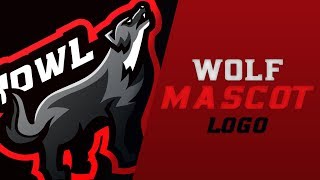 Adobe Illustrator : Wolf Mascot Logo Speedart to Howl.GG - Tutorial