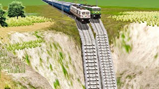 Two speedy Trains vs Giant Pit - Train Simulator