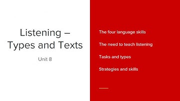 Unit 8   Listening   Types and Texts