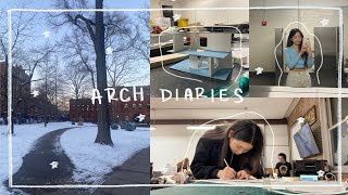 vlog #64 | architecture diaries | first pinup of spring semester 🌱☃️