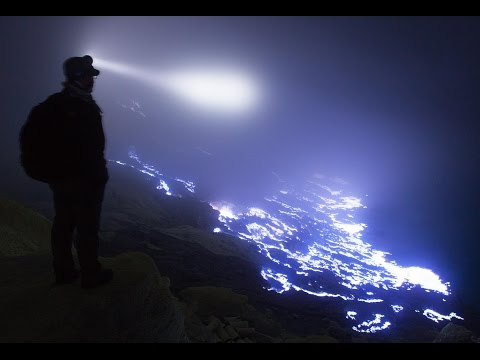 Kawah Ijen -  Volcano with glowing blue lava in Indonesia