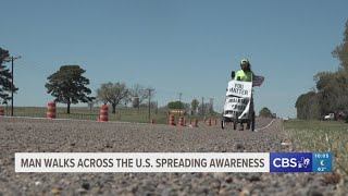 Florida man makes stop in Gilmer on his 700th day walk cross-country
