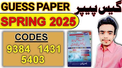 AIOU 9384 ICT Guess Paper Spring 2025 | Important Questions | Information & Communication Technology