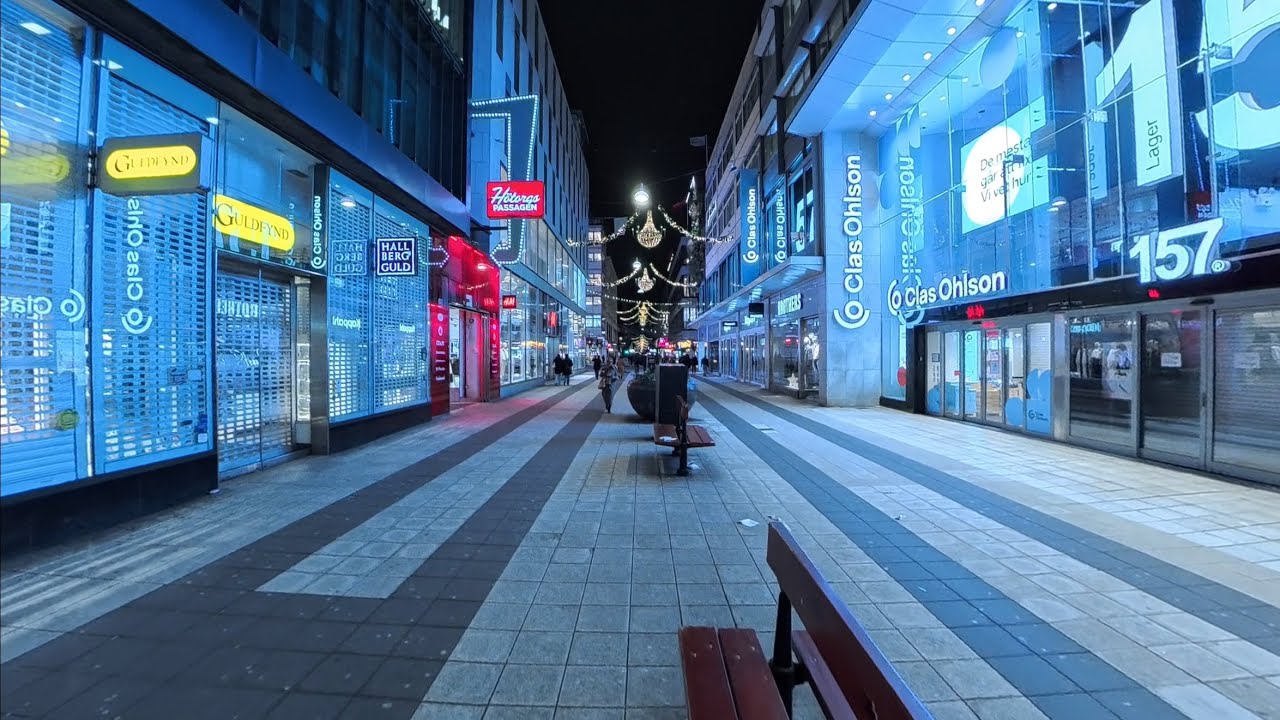 Stockholm Drottninggatan – A Full Walk in Central Stockholm Sweden. Recorded 4K December 2025