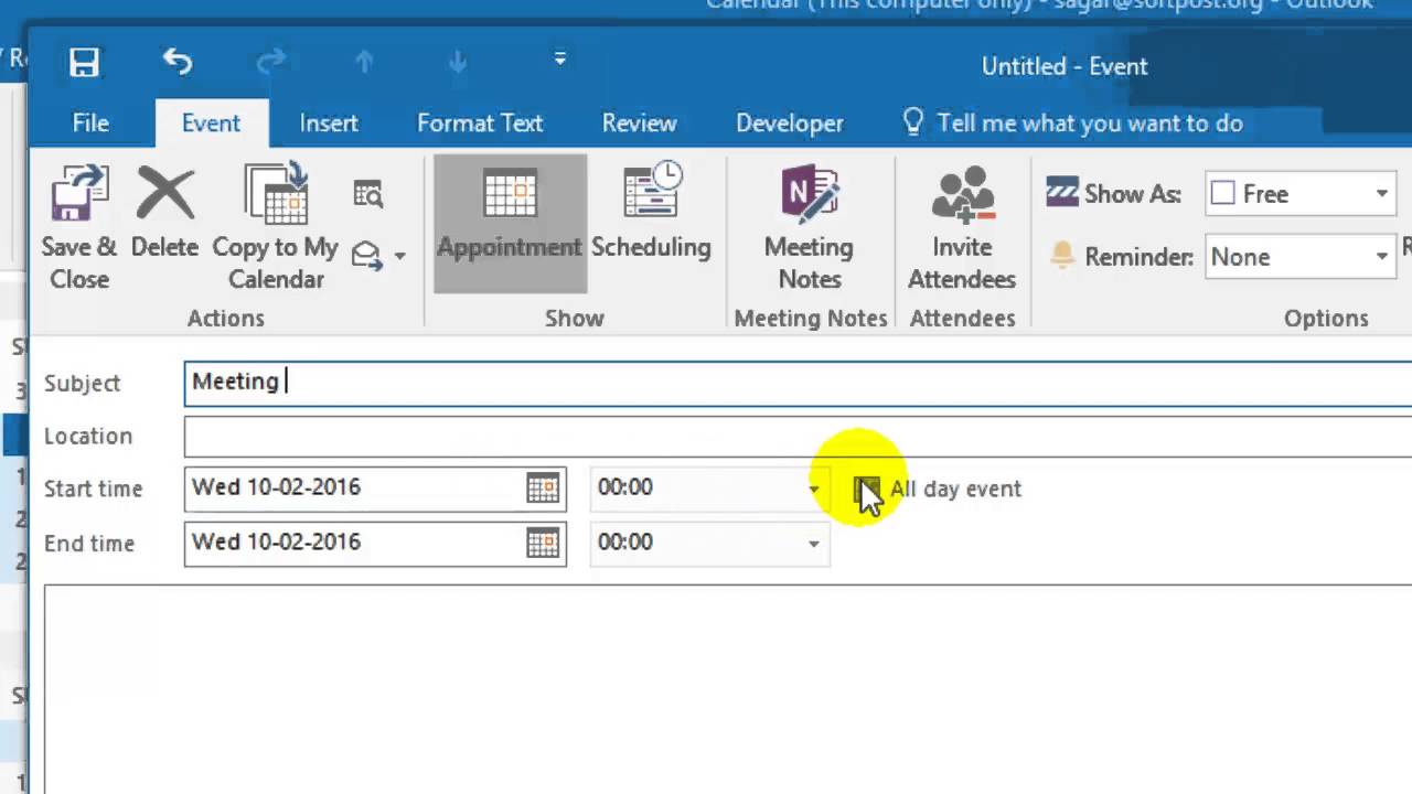 How to send a meeting request in Outlook Pertaining To Outlook Meeting Invite Template